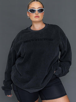 Black crewneck sweatshirt