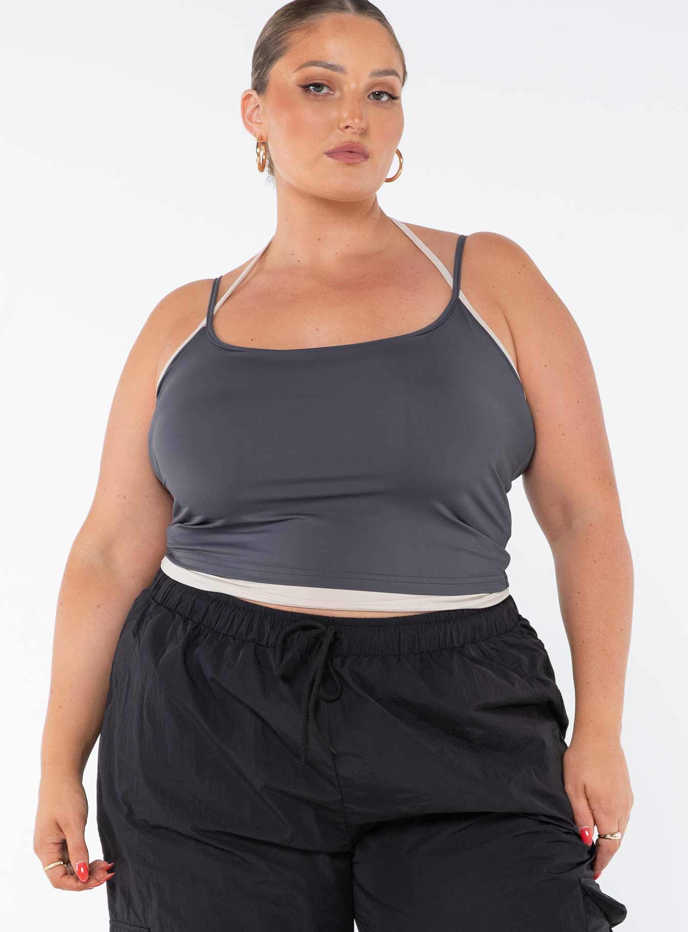 Premier Layered Tank Top Slate Curve