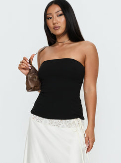 Loreto Strapless Tie Back Top Black