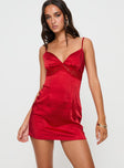 Princess Polly Plunger  Ambre Mini Dress Red