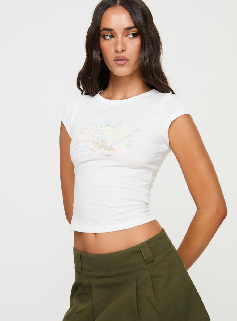 White tee Graphic tank top