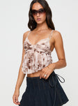 Corella Top Beige Floral