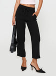 front view of model wearing Princess Polly Tillas Cargo Pants Black 