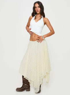   front view of model wearing Princess Polly Gratitude Midi Skirt Cream Midi Skirts 