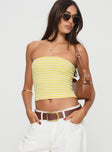 Tube top Strapless style, inner silicone strip at bust, knit material, striped print Good stretch, fully lined 