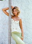 Cinnamon Embroidered Top Cream