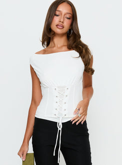 Unbothered Corset Top White