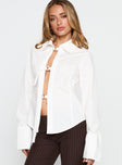 The Temptation Long Sleeve Top White