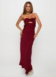 Faviola Strapless Maxi Dress Burgundy