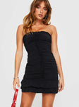 product Princess Polly Asymmetric Neckline  Clancey Strapless Mini Dress Black