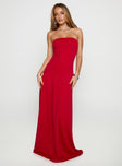 Move Me Strapless Maxi Dress Red