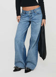 Ferris Two-toned Straight Leg Jean Blue Wash Denim