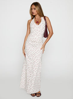   front view of model wearing Princess Polly On The Radio Maxi Skirt Multi Maxi 