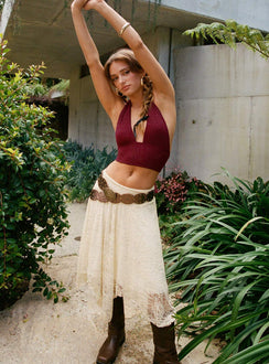 product Enslee Midi Skirt Cream Princess Polly  Midi Skirts 