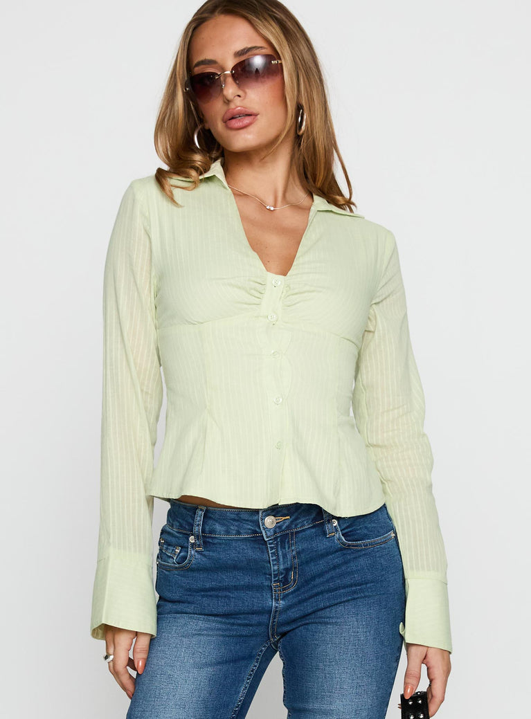 Elowenn Long Sleeve Top Green