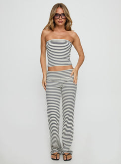 Ace Of Spades Strapless Set Navy / Grey Stripe