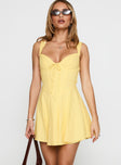 Little White Lies Mini Dress Lemon