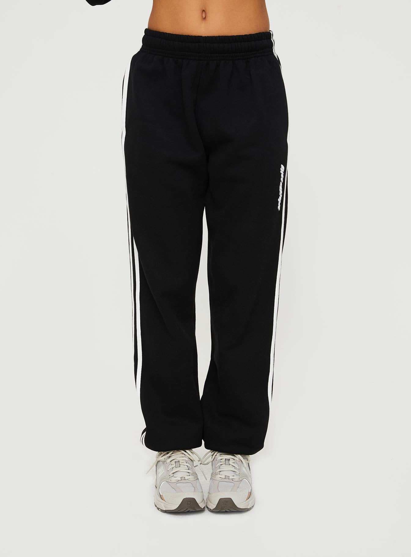 Black and white sales track pants womens