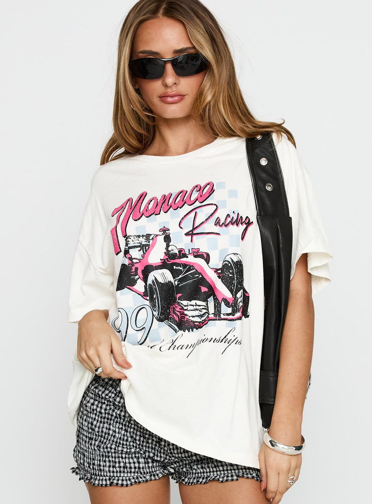 Monaco Racing 99 Oversized Tee White