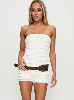 Ayver Strapless Playsuit White