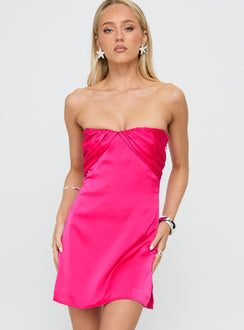 Irena Strapless Mini Dress Hot Pink