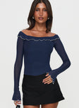 Arsema Off The Shoulder Bodysuit Navy