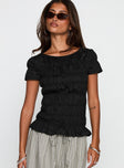 Spoiler Alert Ruched Top Black