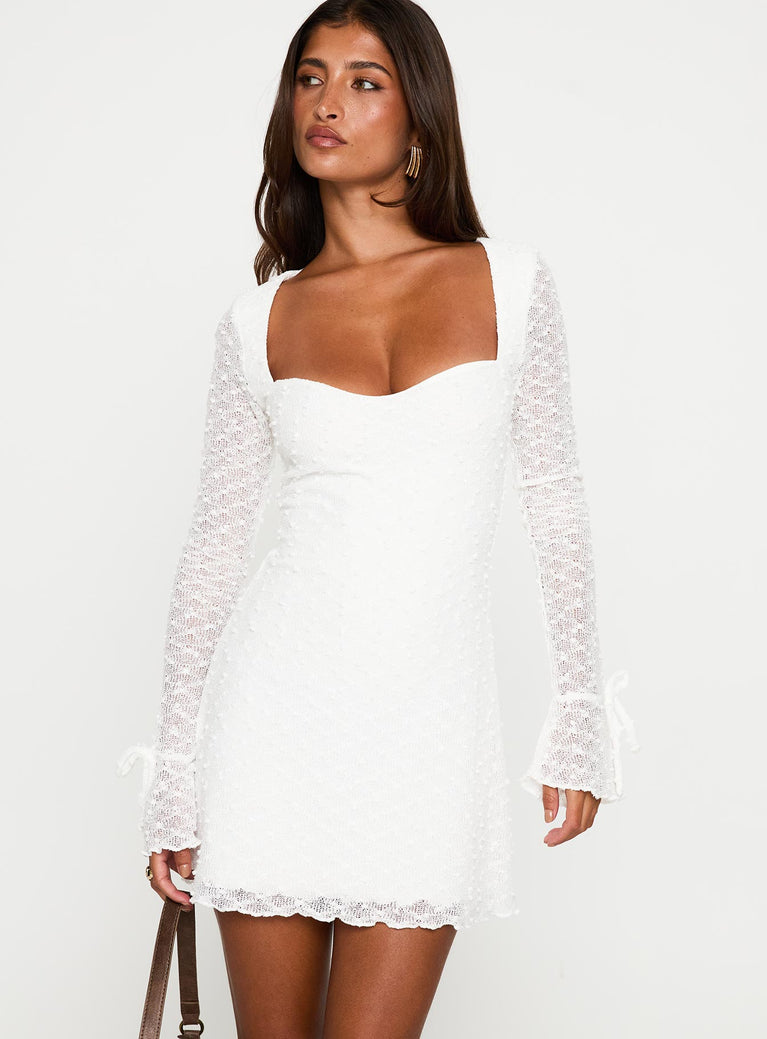 Dalzine Long Sleeve Mini Dress White