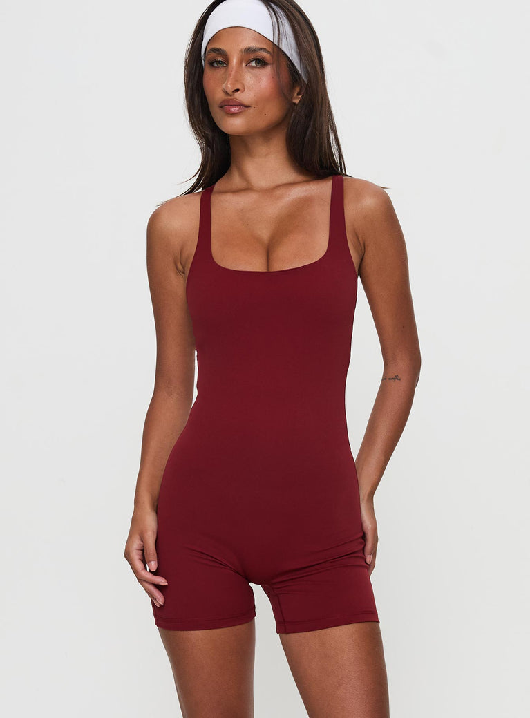 Run The Play Active Romper Red