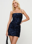 Layney Sequin Mini Dress Navy