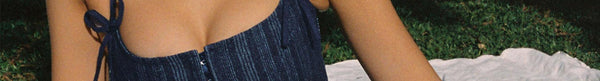 Charismatic Denim Corset Dark Pinstripe