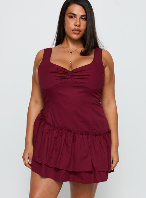Shantelle Romper Burgundy Curve