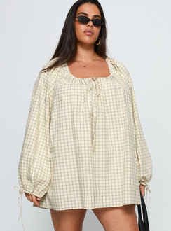 Preacher Playsuit White Check Curve