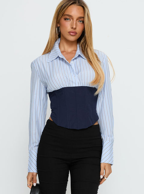 Darvell Corset Shirt Blue