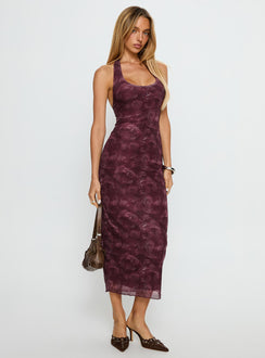 Datari Dress Tonal Paisley Plum