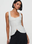 Spirito Vest Top White Thin Stripe