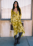 Setting Sun Long Sleeve Maxi Dress Yellow / Black