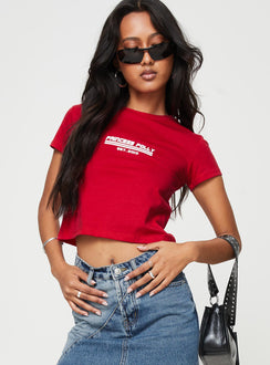 product Princess Polly Sleeveless High Neck  Princess Polly Est 10 Top Red