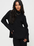 Allen Ribbed Sweater Black Princess Polly  long 