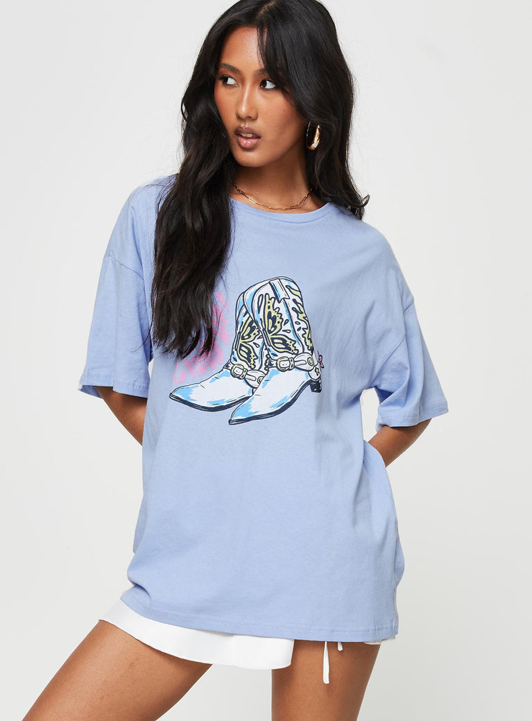 Graphic print tee, oversized fit Drop shoulder