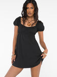 Princess Polly Scoop Neck  Koly Mini Dress Black