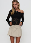 Khaite Pleated Mini Skirt Beige