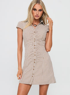 Arianwyn Mini Dress Brown Check