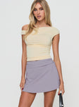 Skort Built-in shorts, folded waistband, ruched detail Good stretch, Fully lined