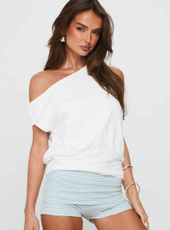 Emmi Off Shoulder Baggy Top White