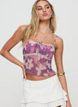 front view of model wearing Princess Polly No One Else Top Multi Sleeveless Square Neck 