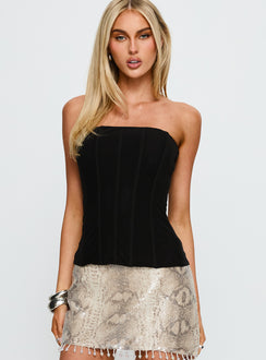 Taneka Strapless Corset Top Black