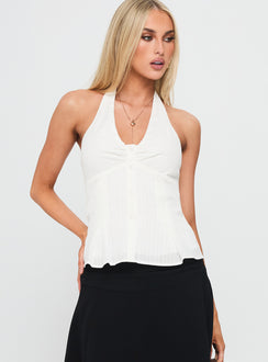 Life Goes By Sleeveless Top White