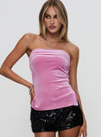 Strutter Strapless Top Velvet Pink