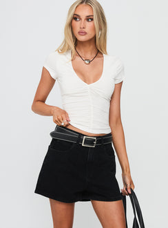 Tropicana Denim Shorts Washed Black